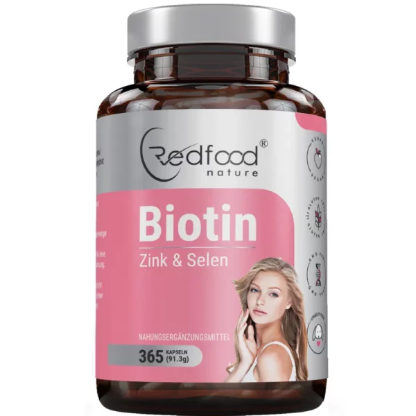 Biotin for Women – 365 Kapseln Biotin Zink Selen Kapseln Haare, Haut und Nägel