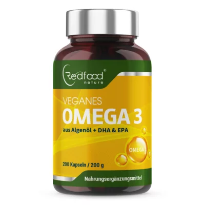 Vegane Omega 3 Kapseln aus Algenöl, reich an DHA und EPA, für eine gesunde Herzfunktion und Gehirnleistung, ideal für eine umweltbewusste, pflanzliche Nahrungsergänzung